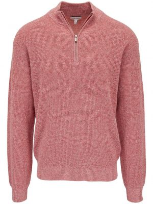 Памучен пуловер с цип Peter Millar червено