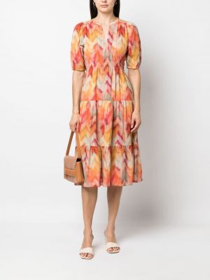 Kleid aus baumwoll mit print ausgestellt Ba&sh orange