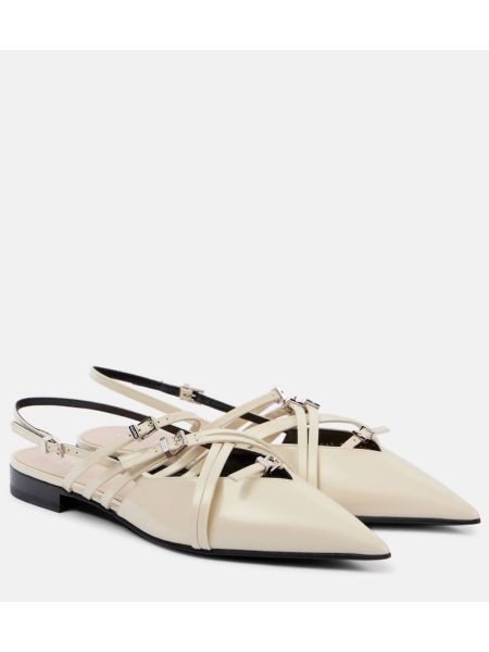 Slingback läder ballerinas Gucci vit