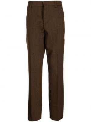 Pantaloni di lana slim fit Versace marrone
