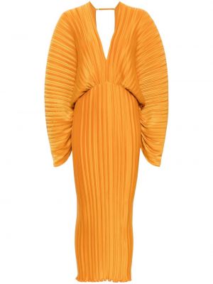Sukienka koktajlowa plisowana L'idée pomarańczowa