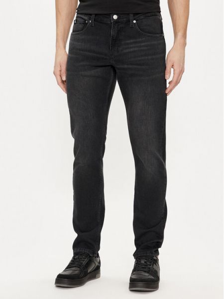Slim fit priliehavé skinny fit džínsy Calvin Klein Jeans čierna