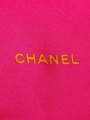 Hedvábný šál s potiskem Chanel Pre-owned růžový