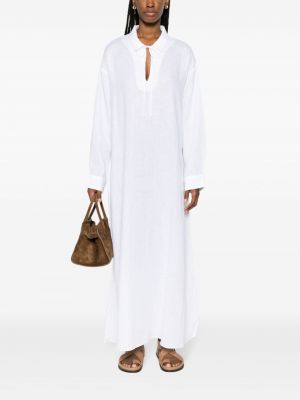 Lniana sukienka długa Asceno biała