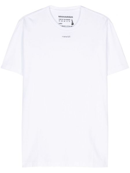 Pamut póló nyomtatás Maharishi fehér