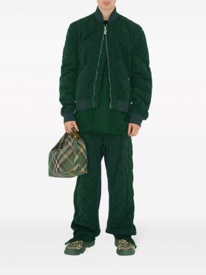 Prošívané sportovní kalhoty Burberry zelené