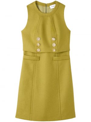 Vlněné mini šaty s knoflíky St. John zelené
