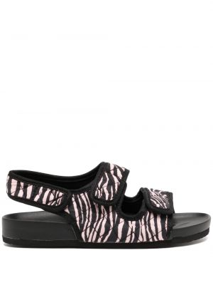 Pikowane sandały z nadrukiem w zebrę Arizona Love czarne