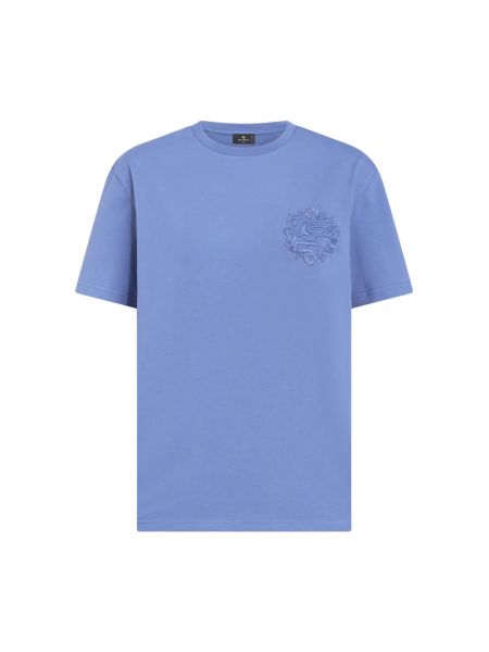 Koszulka z okrągłym dekoltem Etro niebieska