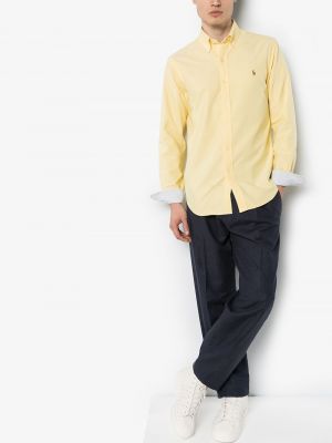 Camisa con bordado con bordado con capucha Polo Ralph Lauren amarillo