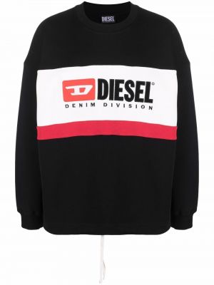 Džemperis bez kapuces ar apdruku Diesel melns