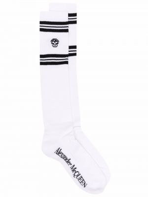 Чорапи бродирани Alexander Mcqueen бяло