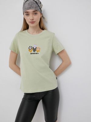 Converse t-shirt bawełniany kolor zielony