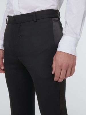 Slim fit vlněné kalhoty Alexander Mcqueen černé