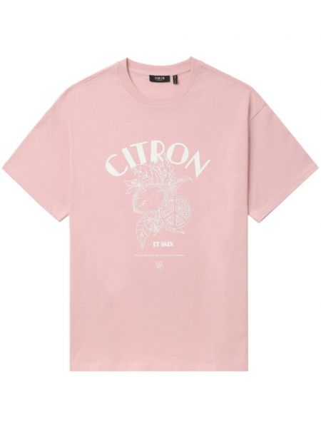 Raštuotas medvilninis marškinėliai Five Cm rožinė