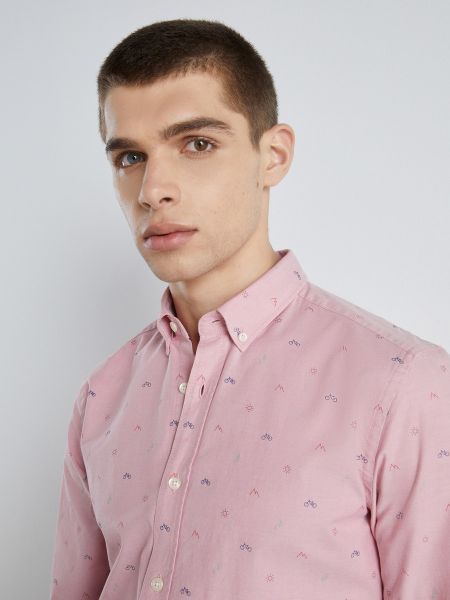 Camisa con estampado manga larga Easy Wear rosa