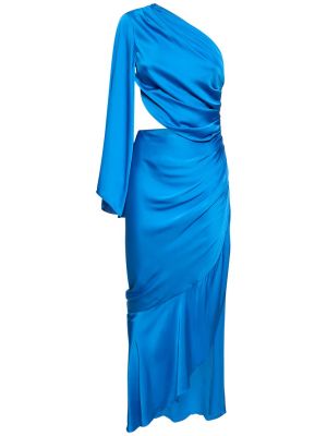 Sukienka długa drapowana Patbo niebieska
