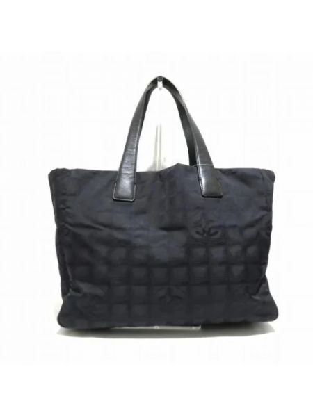 Retro nylon shopper handtasche Chanel Vintage schwarz
