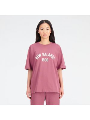 Oversize t-shirt aus baumwoll New Balance rot