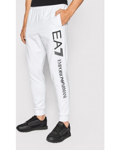 Pantaloni sport slim fit Ea7 Emporio Armani alb