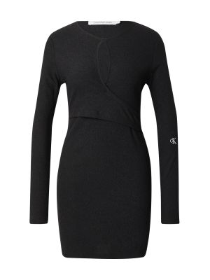 Τυλιχτό φόρεμα Calvin Klein Jeans μαύρο