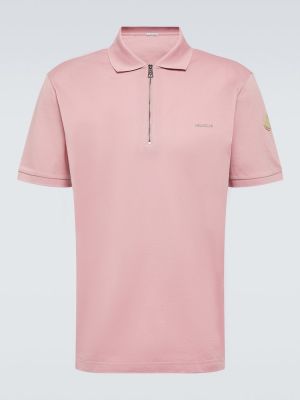 Pamučna polo majica Moncler ružičasta