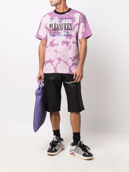Camiseta con estampado tie dye Pleasures violeta
