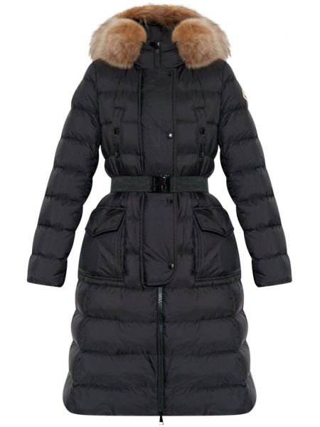 Uzun kuşaklı ceket Moncler siyah