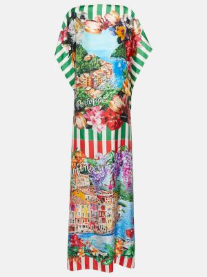 Painettu silkki maxi mekko Dolce&gabbana