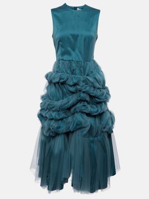 Tylové midi šaty Noir Kei Ninomiya modrá