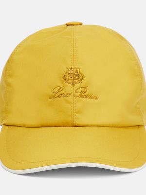 Haftowana czapka z daszkiem Loro Piana żółta