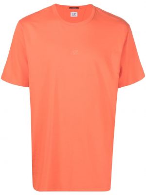 Памучна тениска с принт C.p. Company оранжево