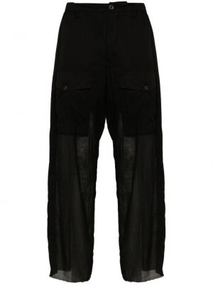 Pantalon en coton transparent Masnada noir