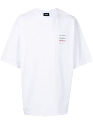 Памучна тениска с принт We11done бяло