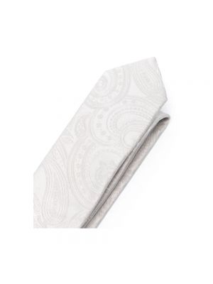 Corbata de seda con estampado con estampado de cachemira Tagliatore gris