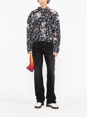 Džínová bunda s potiskem Vivienne Westwood černá