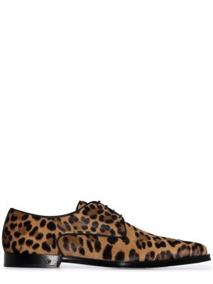 Leopardí polobotky s potiskem Dolce & Gabbana hnědé