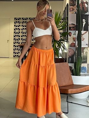 Dlhá sukňa Madmext oranžová