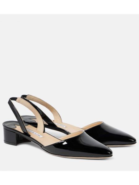 Slingback lakkskinn lær pumps Manolo Blahnik svart