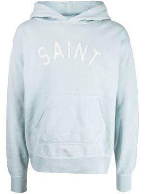 Medvilninis siuvinėtas džemperis su gobtuvu Saint Mxxxxxx mėlyna