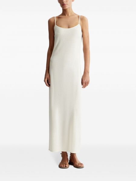 Jedwabna sukienka długa z wełny merino 12 Storeez biała