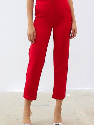 Pantaloni cu talie înaltă Instyle roșu
