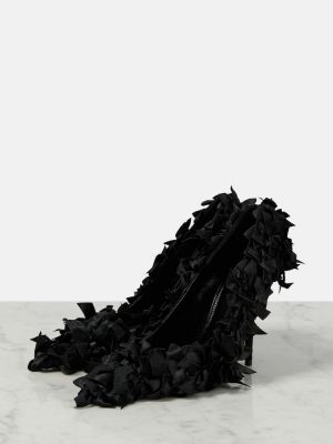 Сатенени полуотворени обувки Balenciaga черно