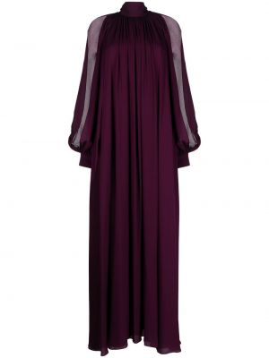 Rochie cu funde de mătase Elie Saab violet