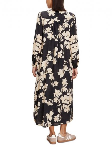 Бархатное длинное платье в цветочек с принтом Velvet By Graham & Spencer черное