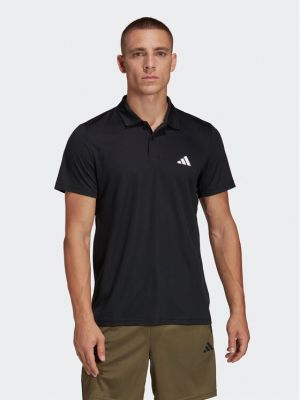 Поло тениска с копчета Adidas черно