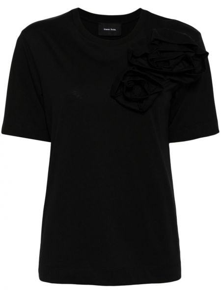 T-shirt en coton col rond Simone Rocha noir