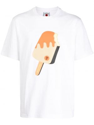 Bavlnené tričko s potlačou Icecream biela