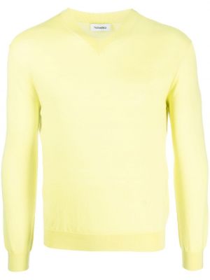 Sweter z dekoltem w serek Nanushka żółty