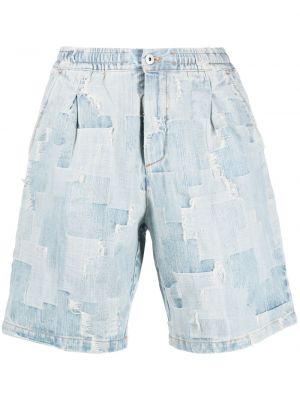 Shorts di jeans a vita alta Marcelo Burlon County Of Milan blu